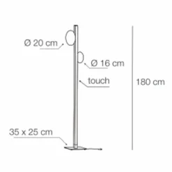 Casa Padrino Luxus LED Stehleuchte Messing / Schwarz / Weiß H. 180 cm - Made in Italy