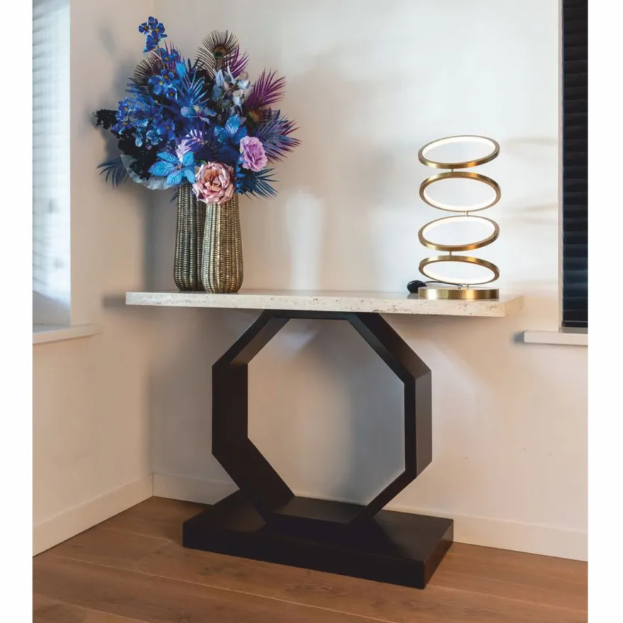 Casa Padrino Luxus LED Tischleuchte Gold Ø 25 x H. 53 cm - Runde Schreibtischleuchte