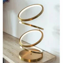 Casa Padrino Luxus LED Tischleuchte Gold Ø 25 x H. 53 cm - Runde Schreibtischleuchte