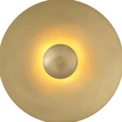 Casa Padrino Luxus LED Wandleuchte Antik Messingfarben Ø 37,5 cm - Runde Metall Wandlampe - Hotel & Restaurant Wandleuchte - Luxus Kollektion
