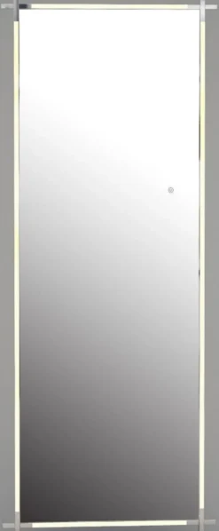 Casa Padrino Luxus LED Wandspiegel Silber 86 x 5 x H. 219 cm - Moderner Badezimmer Spiegel - Luxus Qualität