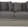Casa Padrino Luxus Liegeinsel Dunkelgrau / Grau 200 x 182 x H. 161 cm - Wetterbeständiges Lounge Sofa mit Sonnendach - Moderne Garten Terrassen Hotel Möbel