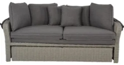 Casa Padrino Luxus Liegeinsel Dunkelgrau / Grau 200 x 182 x H. 161 cm - Wetterbeständiges Lounge Sofa mit Sonnendach - Moderne Garten Terrassen Hotel Möbel