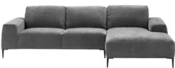 Casa Padrino Luxus Lounge Ecksofa Grau / Schwarz 285 x 164 x H. 80 cm - Wohnzimmer Sofa