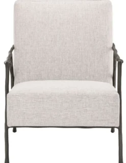 Casa Padrino Luxus Lounge Sessel Naturfarben / Bronze 63 x 81 x H. 82 cm - Wohnzimmer Sessel - Hotel Sessel - Luxus Möbel