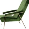 Casa Padrino Luxus Lounge Sessel Grün / Messing 73 x 102 x H. 96,5 cm - Wohnzimmer Samt Sessel - Luxus Wohnzimmer Möbel