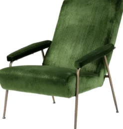 Casa Padrino Luxus Lounge Sessel Grün / Messing 73 x 102 x H. 96,5 cm - Wohnzimmer Samt Sessel - Luxus Wohnzimmer Möbel