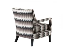 Casa Padrino Luxus Lounge Sessel Zickzack Braun mit schwarzen Beinen und Antik-Bronze Nägeln 70 x 70 x 81 cm