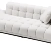 Casa Padrino Luxus Lounge Sofa Weiß / Schwarz 223 x 98 x H. 69 cm - Rechtsseitiges Wohnzimmer Sofa mit 2 Kissen - Luxus Qualität
