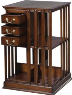 Casa Padrino Luxus Mahagoni Bücherschrank Braun / Grün 49 x 49 x H. 80 cm - Luxus Kollektion