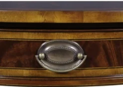 Casa Padrino Luxus Mahagoni Beistelltisch mit Schublade Braun 96 x 77 x H. 73 cm - Wohnzimmermöbel