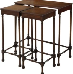 Casa Padrino Luxus Mahagoni Beistelltisch Set Dunkelbraun 67 x 28 x H. 70 cm - Luxus Möbel