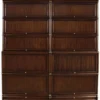 Casa Padrino Luxus Mahagoni Bücherschrank mit 10 Glastüren und 2 Schubladen Dunkelbraun 172 x 36,5 x H. 197 cm - Luxus Büromöbel