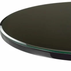 Casa Padrino Luxus Mahagoni Beistelltisch mit Glasplatte Schwarz Ø 69 x H. 68 cm