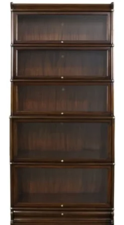 Casa Padrino Luxus Mahagoni Bücherschrank mit 5 Glastüren und Schublade Dunkelbraun 86 x 36,5 x H. 197 cm - Luxus Möbel