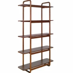 Casa Padrino Luxus Mahagoni Regalschrank Braun 120 x H. 210 cm - Luxus Möbel