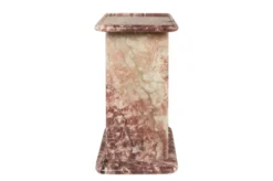 Casa Padrino Luxus Marmor Beistelltisch Rosa 30,5 x 23 x H. 41,5 cm - Schlanker Beistelltisch aus hochwertigem Rosalia Pink Marmor - Luxus Möbel