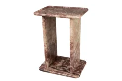 Casa Padrino Luxus Marmor Beistelltisch Rosa 30,5 x 23 x H. 41,5 cm - Schlanker Beistelltisch aus hochwertigem Rosalia Pink Marmor - Luxus Möbel