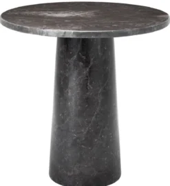 Casa Padrino Luxus Marmor Beistelltisch Grau Ø 55 x H. 57 cm - Runder Tisch aus hochwertigem Marmor - Marmor Möbel - Luxus Möbel - Luxus Qualität