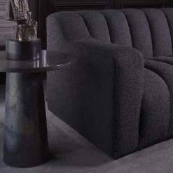 Casa Padrino Luxus Marmor Beistelltisch Grau Ø 55 x H. 57 cm - Runder Tisch aus hochwertigem Marmor - Marmor Möbel - Luxus Möbel - Luxus Qualität