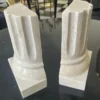 Casa Padrino Luxus Marmor Buchstützen Set Barock Säulen Creme H. 21 cm