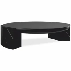 Casa Padrino Luxus Marmor Couchtisch Schwarz 122 cm - Wohnzimmer & Hotel Möbel