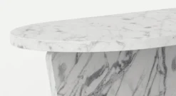 Casa Padrino Luxus Marmor Couchtisch Weiß 140 x 70 x H. 35 cm - Rechteckiger Wohnzimmertisch aus hochwertigem spanischen Carrara Marmor - Luxus Möbel