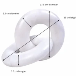 Casa Padrino Luxus Marmor Deko Objekt Ringe Weiß 25 cm - Wohnzimmer Dekoration
