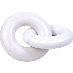 Casa Padrino Luxus Marmor Deko Objekt Ringe Weiß 25 cm - Wohnzimmer Dekoration