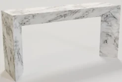 Casa Padrino Luxus Marmor Konsole Weiß 160 x 42 x H. 80 cm - Moderner Konsolentisch aus hochwertigem Carrara Marmor - Luxus Möbel