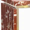 Casa Padrino Luxus Marmor Konsole Rot / Messingfarben 180 x 40 x H. 90 cm - Edler Konsolentisch mit hochwertigem handgeschliffenen Rosso Francia Marmor - Luxus Hotel Möbel