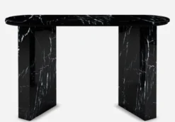 Casa Padrino Luxus Marmor Konsole Schwarz 150 x 45 x H. 90 cm - Moderner Konsolentisch aus hochwertigem Marmor - Luxus Möbel