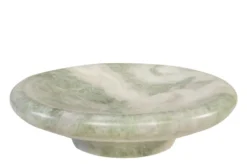 Casa Padrino Luxus Marmor Schale Grün 30 x 30 x H. 8,5 cm - Große runde Schale mit sanft gerundeter Wandung aus hochwertigem Indian Green Onyx - Luxus Deko Accessoires