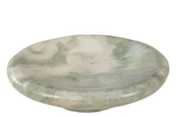 Casa Padrino Luxus Marmor Schale Grün 30 x 30 x H. 8,5 cm - Große runde Schale mit sanft gerundeter Wandung aus hochwertigem Indian Green Onyx - Luxus Deko Accessoires