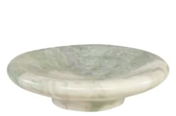 Casa Padrino Luxus Marmor Schale Grün 30 x 30 x H. 8,5 cm - Große runde Schale mit sanft gerundeter Wandung aus hochwertigem Indian Green Onyx - Luxus Deko Accessoires