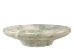 Casa Padrino Luxus Marmor Schale Grün 30 x 30 x H. 8,5 cm - Große runde Schale mit sanft gerundeter Wandung aus hochwertigem Indian Green Onyx - Luxus Deko Accessoires