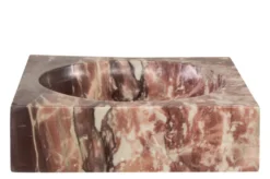 Casa Padrino Luxus Marmor Schale Rosa 28,5 x 28,5 x H. 7,5 cm - Runde Deko Schale aus hochwertigem Rosalia Pink Marmor - Luxus Deko Accessoires