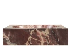 Casa Padrino Luxus Marmor Schale Rosa 28,5 x 28,5 x H. 7,5 cm - Runde Deko Schale aus hochwertigem Rosalia Pink Marmor - Luxus Deko Accessoires