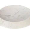 Casa Padrino Luxus Marmor Schale Weiß / Lila 35,5 x 35,5 x H. 7,5 cm - Flache runde Deko Schale aus hochwertigem Purple White Marmor - Luxus Deko Accessoires
