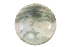 Casa Padrino Luxus Marmor Schale Grün 20 x 20 x H. 15,5 cm - Schale auf säulenförmigem Fuß aus hochwertigem Indian Green Onyx - Luxus Deko Accessoires