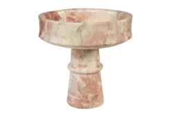 Casa Padrino Luxus Marmor Schale Rosa 20 x 20 x H. 20 cm - Kelchförmige Schale auf rundem Fuß aus hochwertigem Rosalia Pink Marmor - Luxus Deko Accessoires