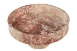 Casa Padrino Luxus Marmor Schale Rosa 30 x 30 x H. 15 cm - Weit geöffnete Schale auf rundem Fuß aus hochwertigem Rosalia Pink Marmor - Luxus Deko Accessoires