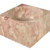 Casa Padrino Luxus Marmor Schale Rosa 18 x 18 x H. 11 cm - Hohe runde Deko Schale aus hochwertigem Rosalia Pink Marmor - Luxus Deko Accessoires
