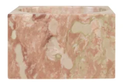 Casa Padrino Luxus Marmor Schale Rosa 18 x 18 x H. 11 cm - Hohe runde Deko Schale aus hochwertigem Rosalia Pink Marmor - Luxus Deko Accessoires