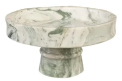 Casa Padrino Luxus Marmor Schale Grün 30 x 30 x H. 15 cm - Weit geöffnete Schale auf rundem Fuß aus hochwertigem Indian Green Onyx - Luxus Deko Accessoires