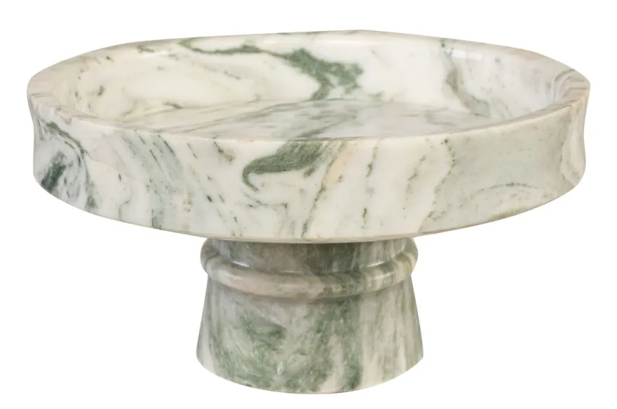 Casa Padrino Luxus Marmor Schale Grün 30 x 30 x H. 15 cm - Weit geöffnete Schale auf rundem Fuß aus hochwertigem Indian Green Onyx - Luxus Deko Accessoires