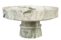 Casa Padrino Luxus Marmor Schale Grün 30 x 30 x H. 15 cm - Weit geöffnete Schale auf rundem Fuß aus hochwertigem Indian Green Onyx - Luxus Deko Accessoires