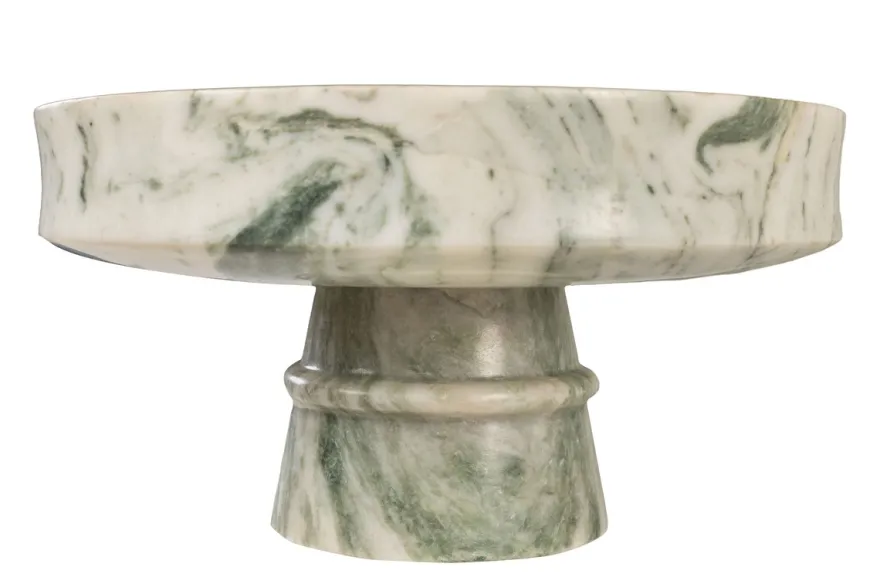 Casa Padrino Luxus Marmor Schale Grün 30 x 30 x H. 15 cm - Weit geöffnete Schale auf rundem Fuß aus hochwertigem Indian Green Onyx - Luxus Deko Accessoires