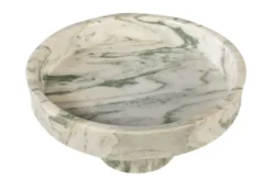 Casa Padrino Luxus Marmor Schale Grün 30 x 30 x H. 15 cm - Weit geöffnete Schale auf rundem Fuß aus hochwertigem Indian Green Onyx - Luxus Deko Accessoires