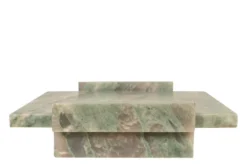 Casa Padrino Luxus Marmor Tablett Grün 40 x 25 x H. 6 cm - Rechteckiges Tablett mit Rand aus hochwertigem Indian Green Onyx - Luxus Deko Accessoires